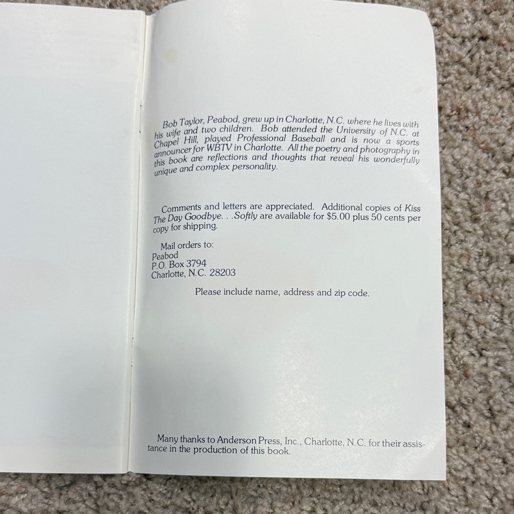 Kiss The Day Goodbye Softly Book of pics & poems, Vintage from Belk, Bob Taylor - Picture 8 of 9
